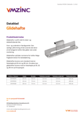 VMZINC Datablad Glidehafte