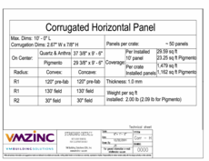 Technical drawings - Corrugated (Sine wave) horizontal -  PDF