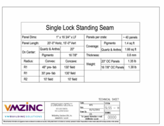 Technical drawings - Single lock standing seam horizontal - PDF