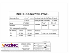 Technical drawings - Interlocking panel horizontal - PDF