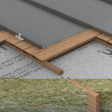 Autocad - Standaarddetails Staande naad VMZINC® - dak op verluchte bebording