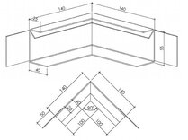 CEISO HORIZONTALE BINNENHOEK RAL