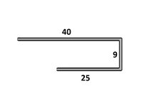 MV AFWERKINGSPROFIEL TYPE U P109 KWARTSGRIJS 1068
