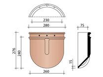 BEGINNOORDBOOM HALFROND 230MM MAT ZWART 741
