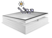 SKYLUX IW3 OPENGAAND 20/00 90X90D MET ZONWEREND GLAS