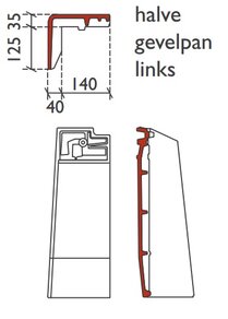 SIGNY 1/2GEVELPAN LINKS DBL BLACK MAT
