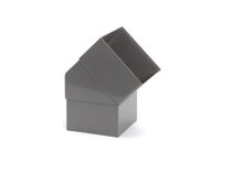 COUDE PVC CARRE 80X80MM 45GR GRIS