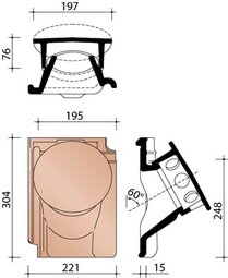 P44 KIT KOKERPAN D100MM RUSTIEK 872
