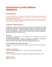 Descriptif type Joint debout VMZINC en couverture
