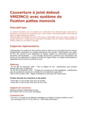 Descriptif type Pattes monovis VMZINC