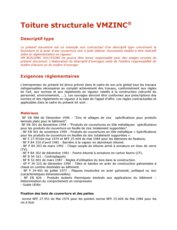 Descriptif type Toiture structurale VMZINC