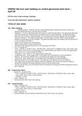Specifications - Flat lock on galvanised deck