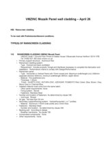 Specifications -  MOZAIK