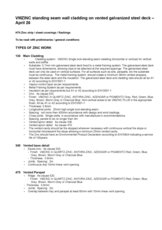 Specifications - Cladding on galvanised deck