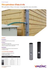 Fiche produit - Récupérateur d'eau à vis