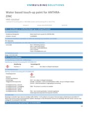 Water based touch-up paint for ANTHRA-ZINC SDS NO