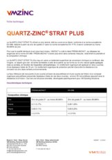 Fiche technique QUARTZ-ZINC PLUS STRAT