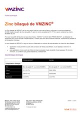 Fiche technique zinc bilaqué de VMZINC