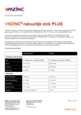 Technische fiche Natuurlijk zink PLUS van VMZINC