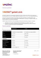 Technische fiche Gelakt zink van VMZINC