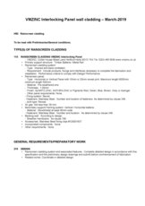 Specifications Interlocking panel - Cladding
