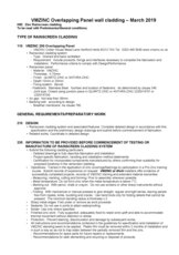 Specifications Overlapping panel - Cladding