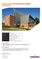 Standing seam facade - Technical data sheet