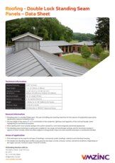 Double lock Standing seam - Technical datasheet