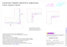 Fachada - Junta agrafada - Canto e esquina