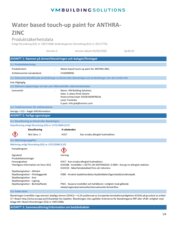 Water based touch-up paint for ANTHRA-ZINC SDS - SE