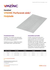 VMZINC Perforeret Zink Hulplade datablad
