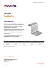 VMZINC Datablad Fasthafte