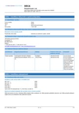 Deca - - Bezpečnostní List