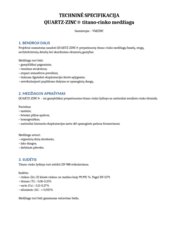 Technine specifikacija - QUARTZ-ZINC